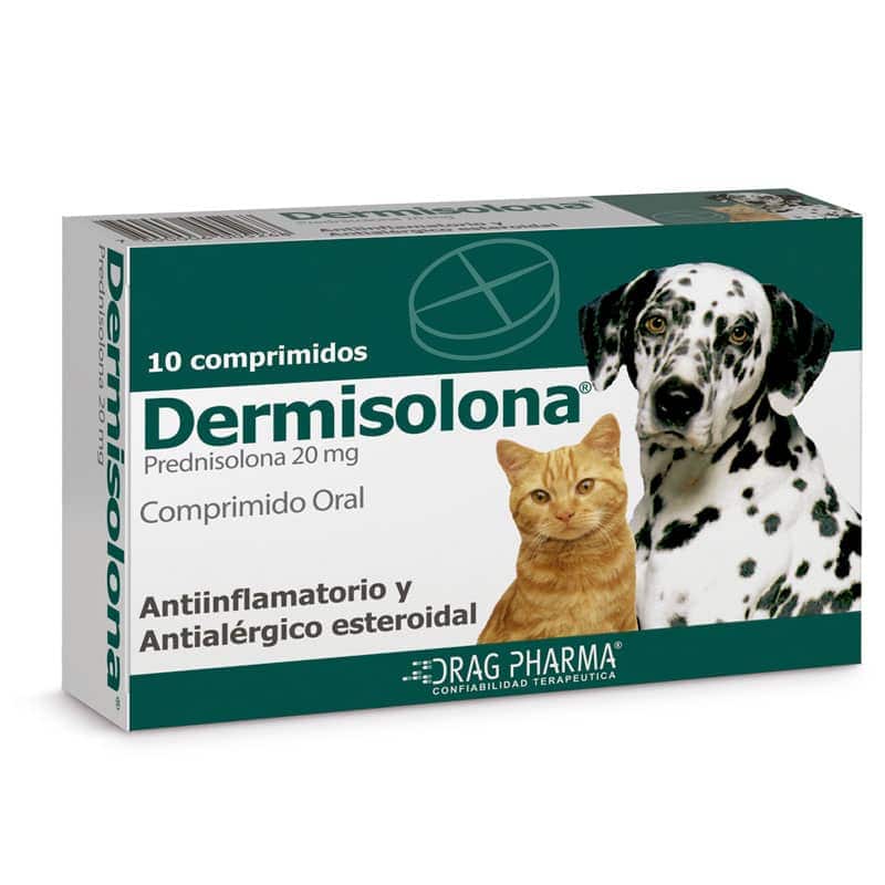 Dermisolona Prednisolona 20 mg. 10 comprimidos Perros y Gatos DragPharma