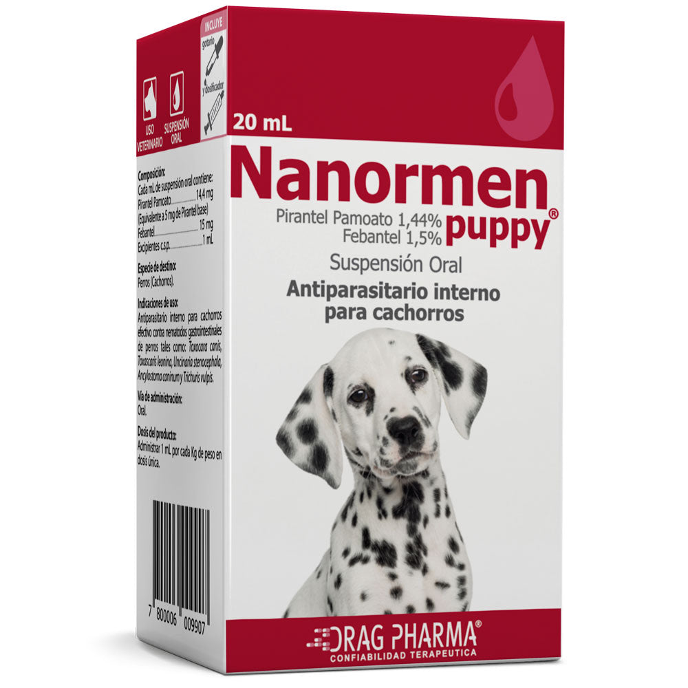 Nanormen Antiparasitario Puppy Oral Frasco 20 mL. DragPharma
