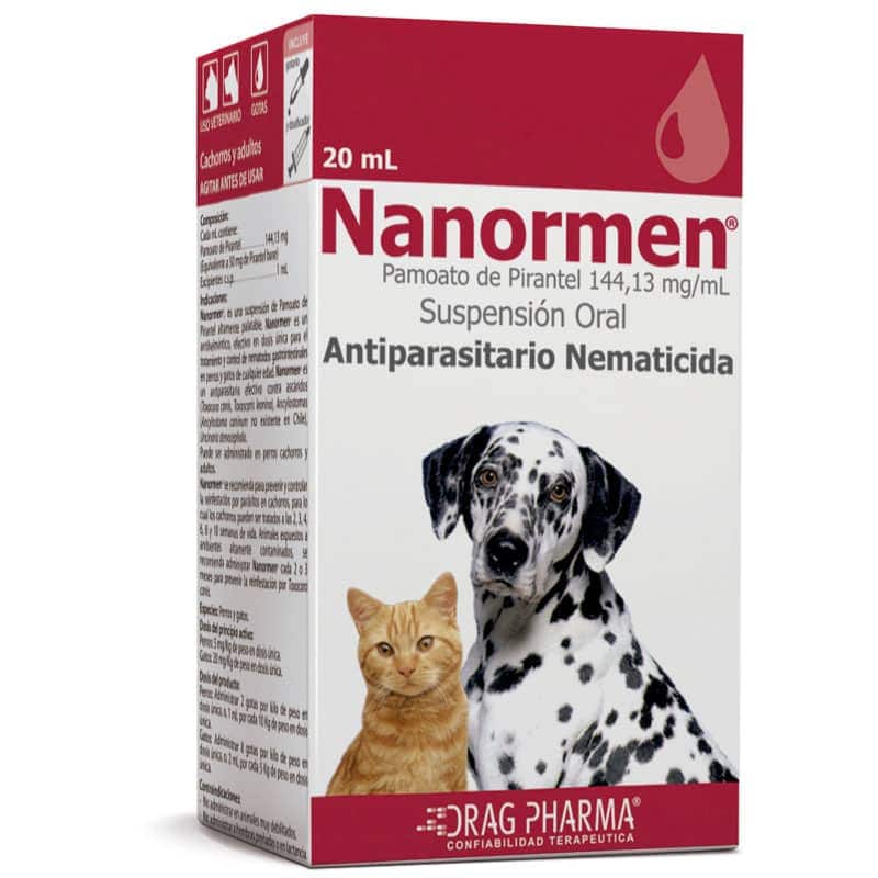 Nanormen Antiparasitario Perros & Gatos Oral Frasco 20 mL. DragPharma