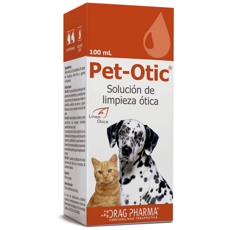Pet-Otic 100 mL – Solución de limpieza ótica para perros y gatos - DragPharma