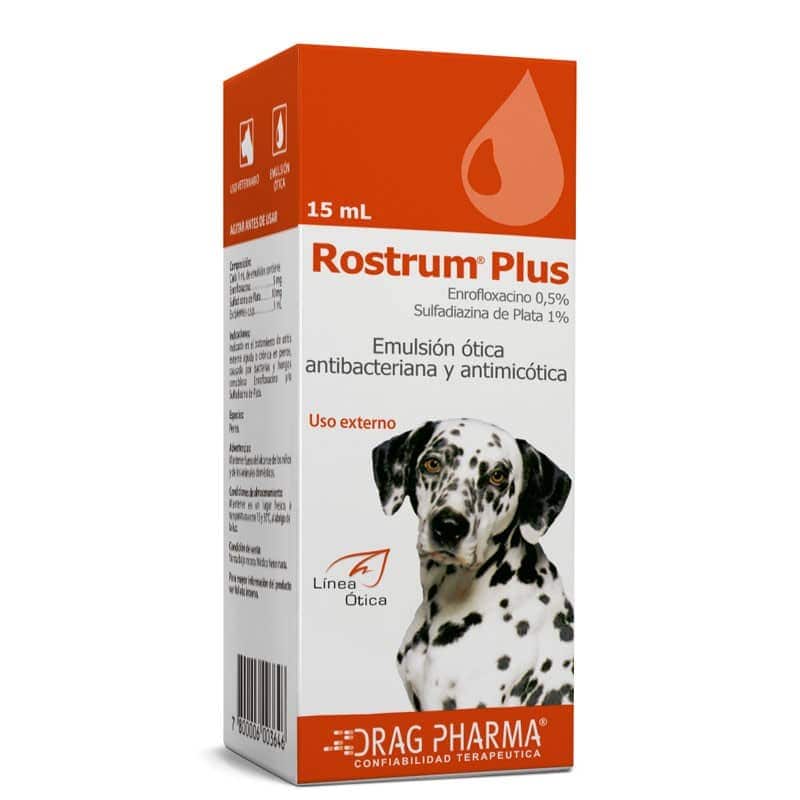 Rostrum Plus 15 mL. Emulsión ótica - Perros - Dragpharma