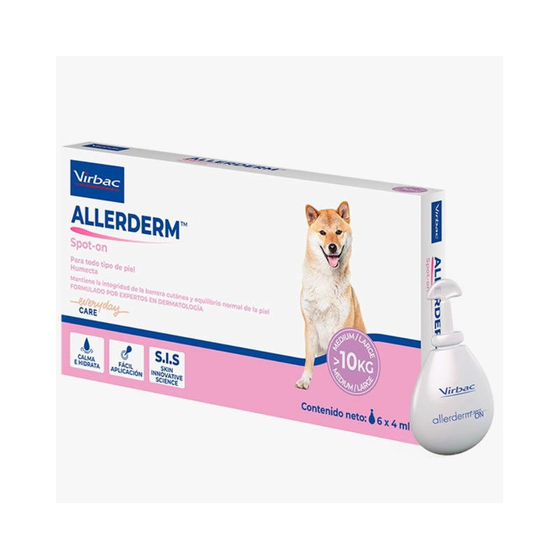 Allerderm Spot On Perros mayores a 10 Kg. 6 pipetas de 4 mL - Virbac