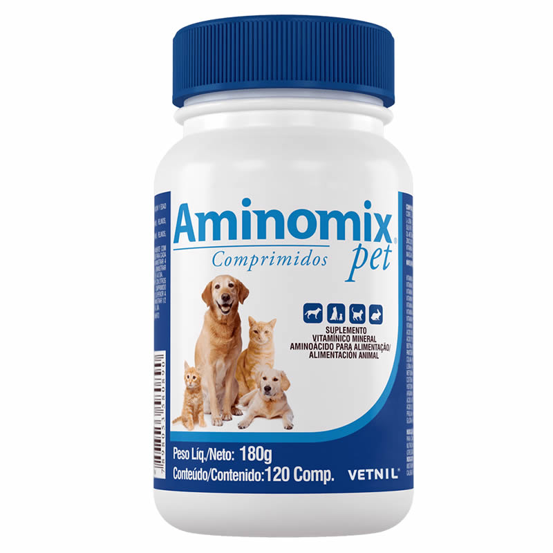 Aminomix Pet 180g. - 120 comprimidos - Perros & Gatos - Vetnil