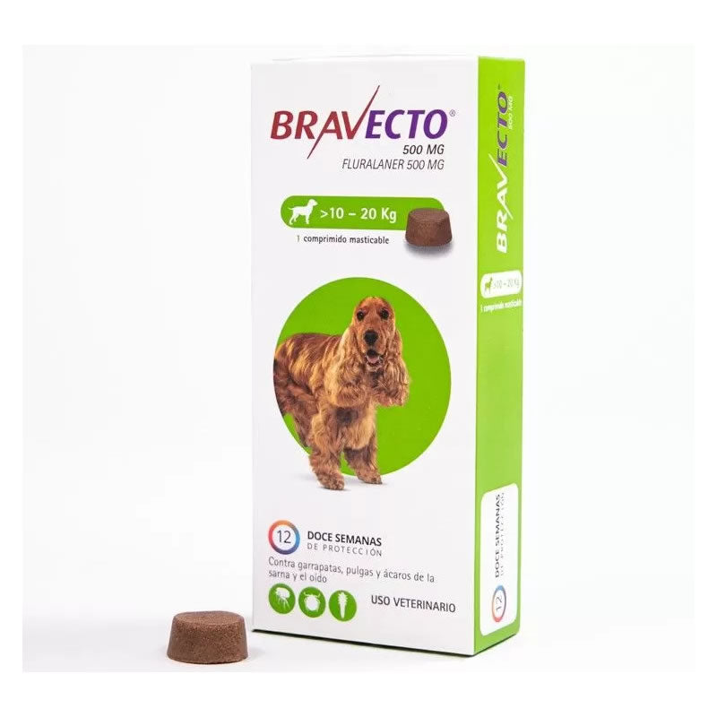 Bravecto Perros 10 a 20 Kg - 12 semanas