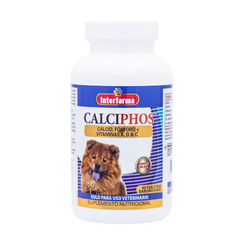 Calciphos para Perros - 60 Tabletas - Interpharma