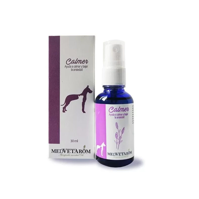 Calmer Spray 30 mL para Perros y Gatos – MedvetArom – Aromaterapia Natural