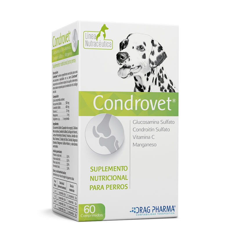 Condrovet para Perros Frasco 60 comprimidos - DragPharma