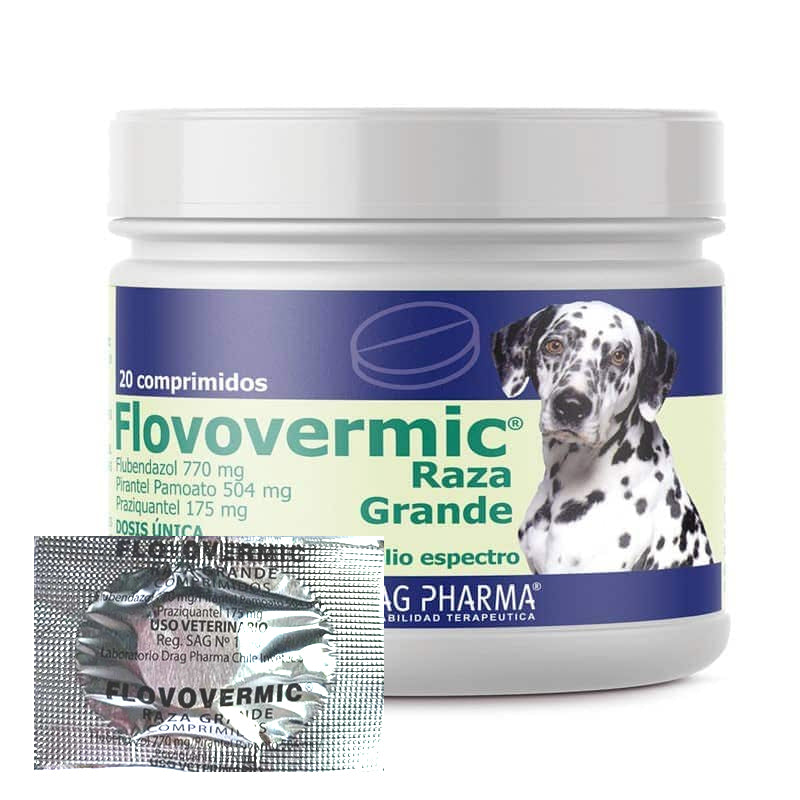 Flovovermic ® – Antiparasitario Interno para Perros Raza Grande 35 Kg - 1 dosis DragPharma