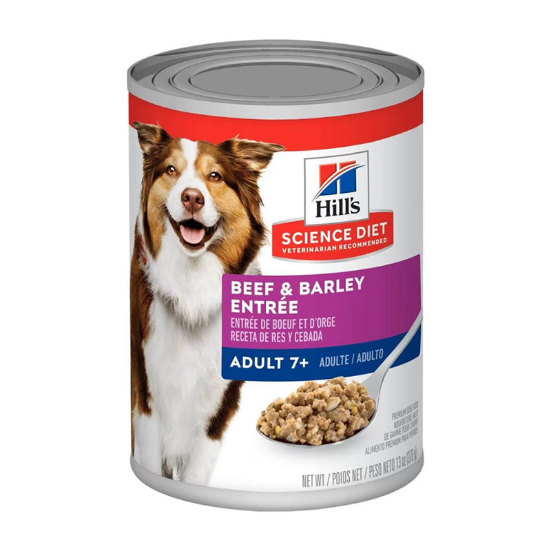 Hill’s Science Diet Adult 7+ Beef & Barley para Perros – Lata 13 oz / 370 g