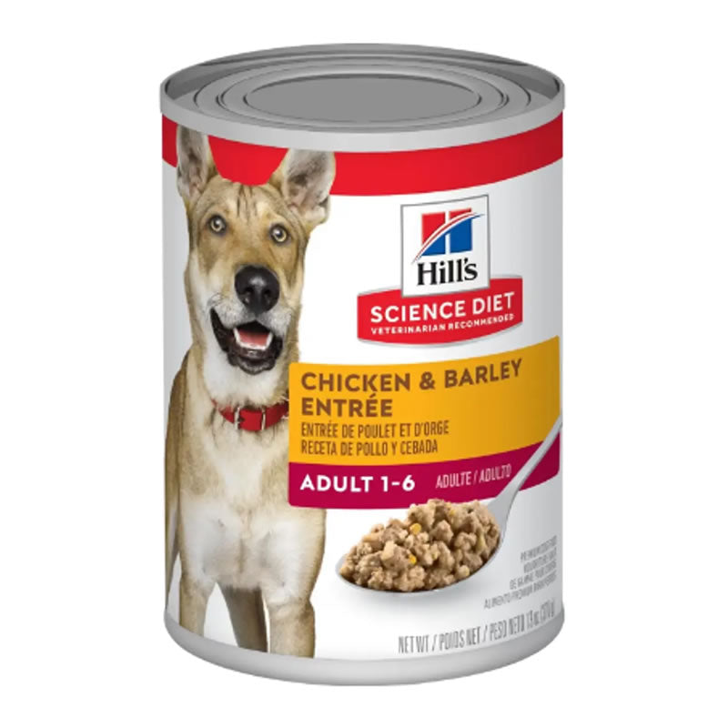Hill’s Science Diet Adult 1-6 años Chicken & Barley Entree para Perros – Lata 13 oz / 370 g