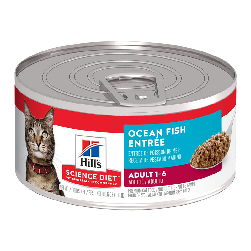 Hills Science Diet Ocean Fish Entree Indoor 1-6 para Gatos Lata 5.5 oz / 156 g.