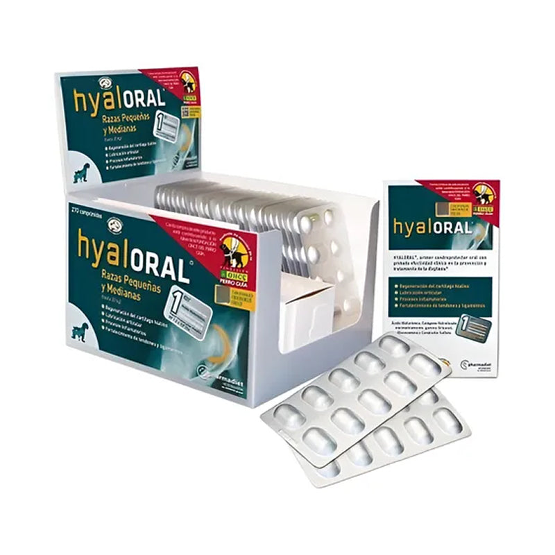 hyalORAL Blister 10 tabletas Perros Razas Chicas y Medianas PHARMADIET