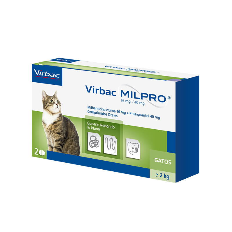 Milpro Antiparasitario interno para Gatos Sobre 2 Kg – Virbac