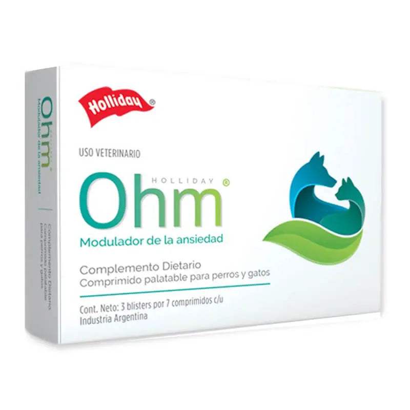 Ohm Biomodulador de Ansiedad - 21 Comprimidos Perros y Gatos Holliday