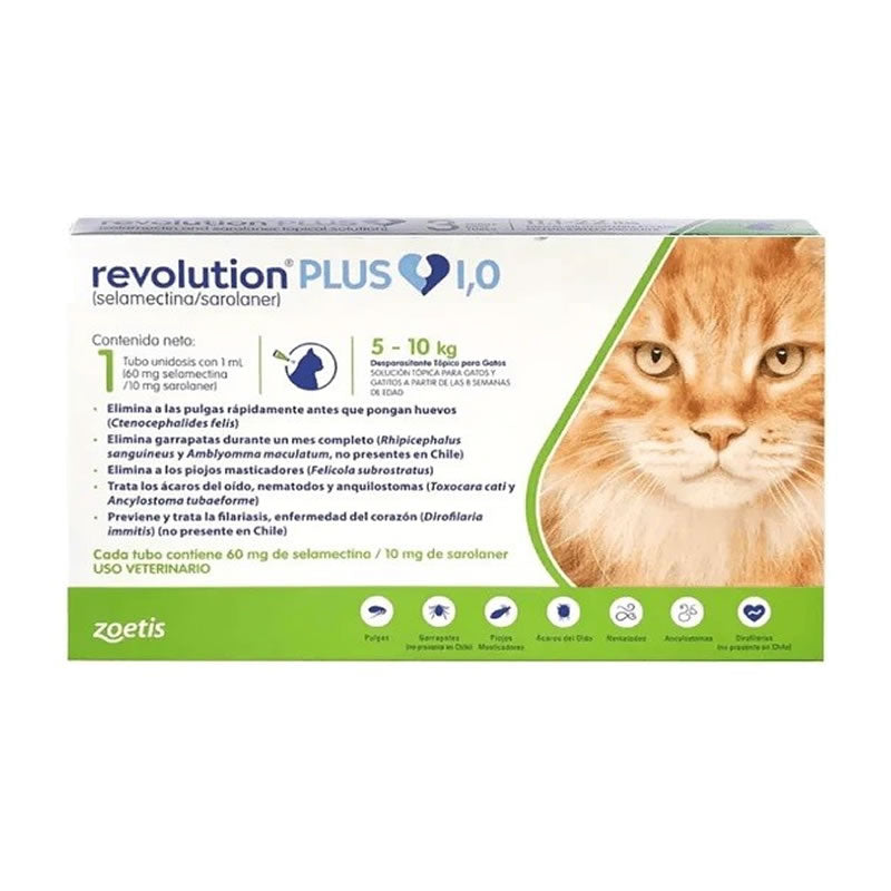 Revolution Plus – Antiparasitario Spot On Gatos 5 hasta 10 Kg. - Zoetis