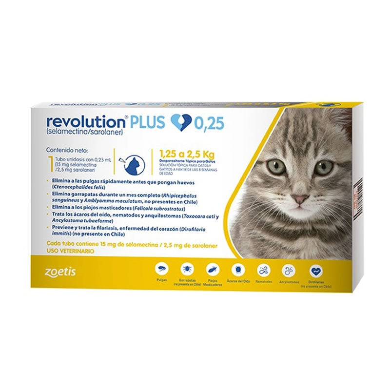 Revolution Plus – Antiparasitario Spot On Gatos 1.25 hasta 2.5 Kg. - Zoetis