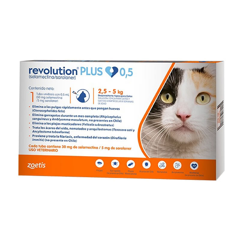 Revolution Plus – Antiparasitario Spot On Gatos 2.5 hasta 5 Kg. - Zoetis