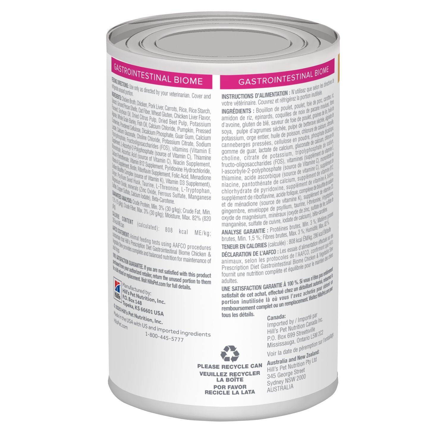 Hill's Prescription Diet Gastrointestinal Biome Alimento Húmedo para Perros Lata 12.5 oz (354 g)