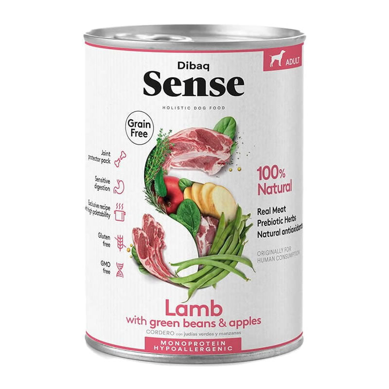 Dibaq Sense Cordero Monoprotein Hypoallergenic Adult para Perros Adultos Lata 380g.