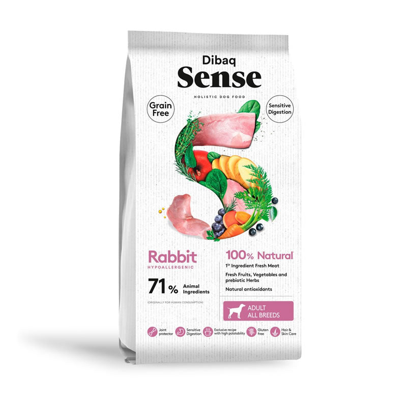 Dibaq Sense Conejo Hypoallergenic All Breeds para Perros Adultos 2 Kg.