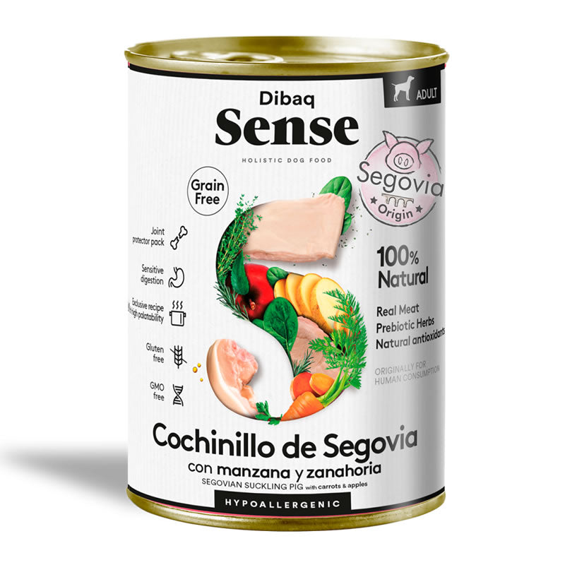 Dibaq Sense Cochinillo de Segovia Monoprotein Hypoallergenic Adult para Perros Adultos Lata 380g.