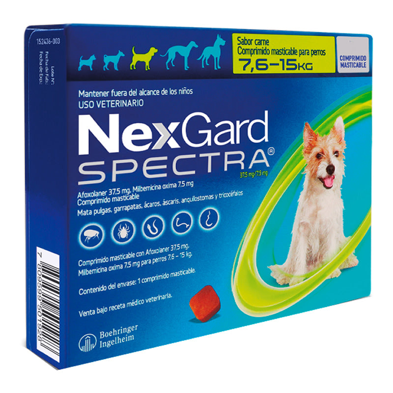 NexGard Spectra – Antiparasitario para Perros de 7.6 a 15 kg